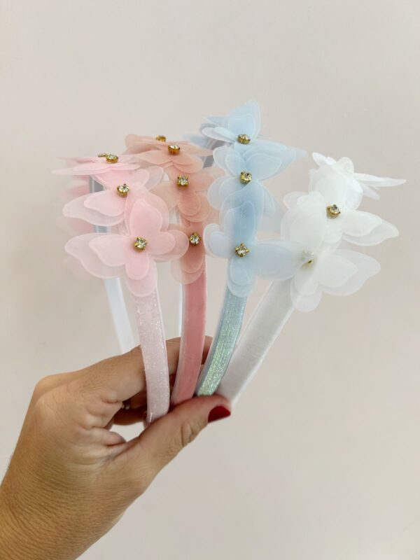 Tiara borboletas organzas