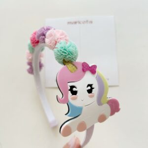 Tiara pompom aplique luxo
